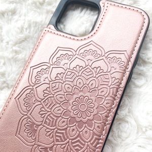 Blush pink iPhone 12/12 Pro wallet flip case🆕